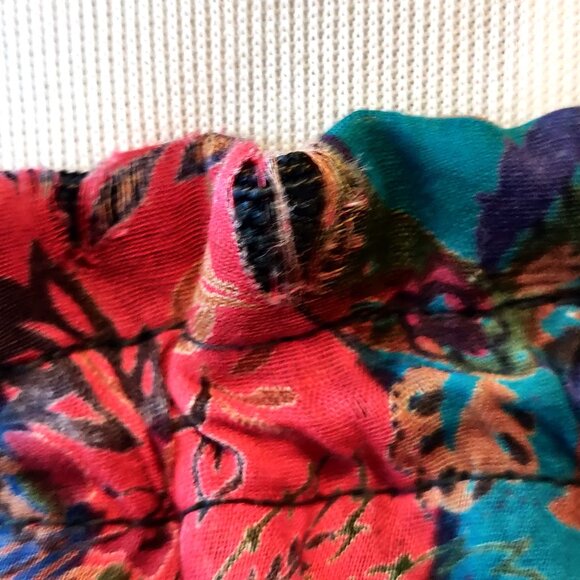 Vintage Boho Womens M/L? Patchwork Tiers Semi Sheer Lightweight Maxi Skirt Flaw - Picture 9 of 11